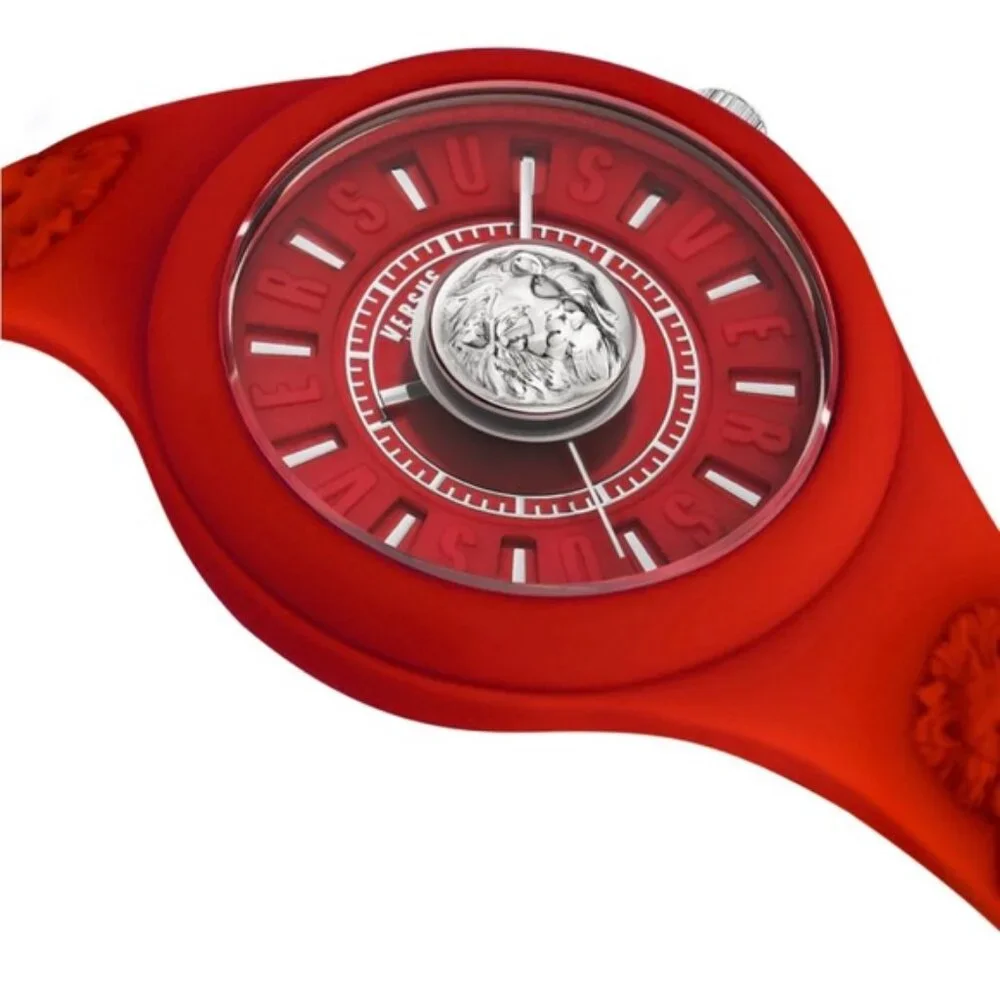 Versus Versace Women's Fire Island Lion Silicone Strap Watch 39mm Red